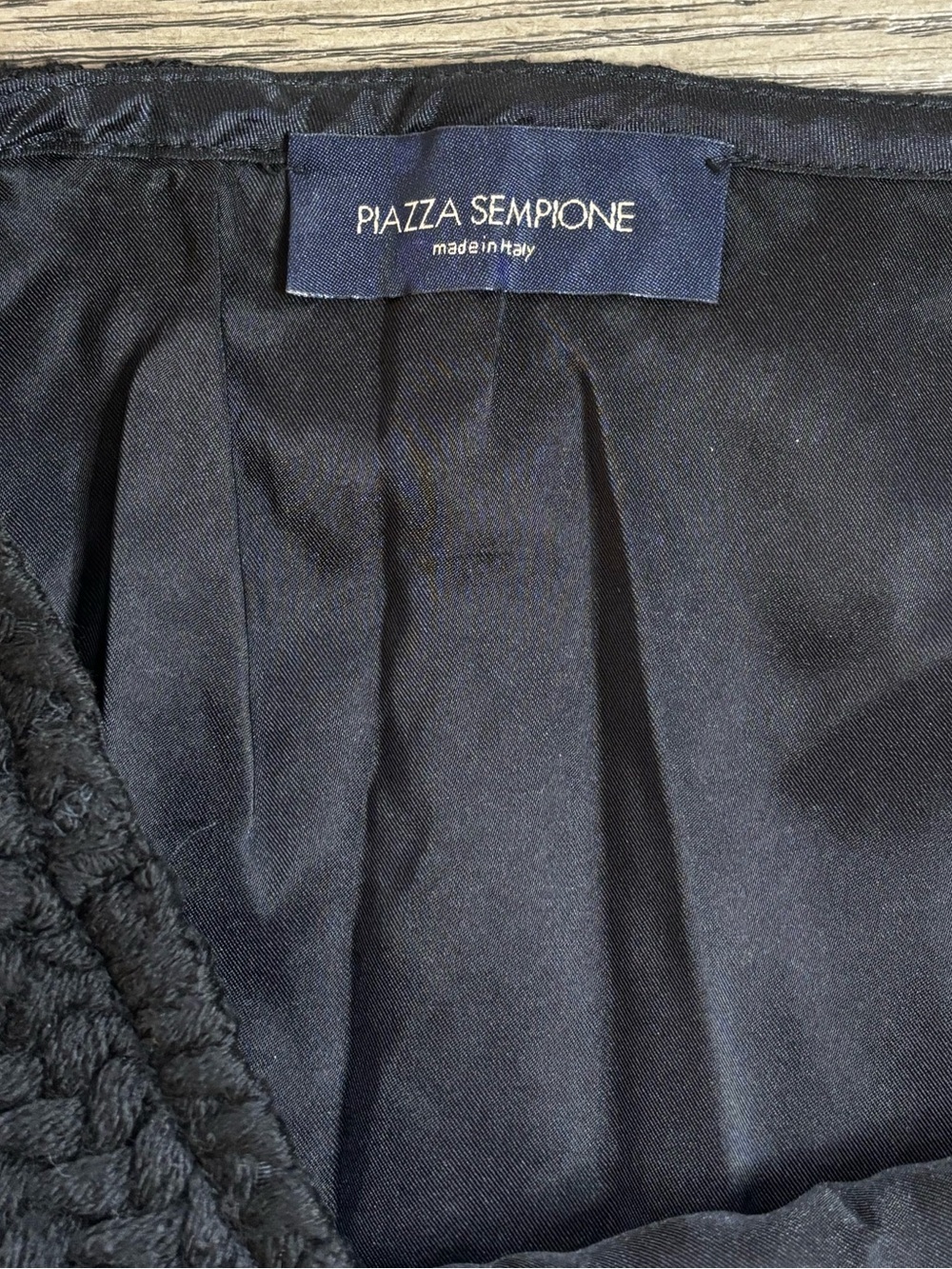 Piazza Sempione Made In Italy 100% Wool Basketweave Textured A-Line Skirt IT 40 - Picture 5 of 10